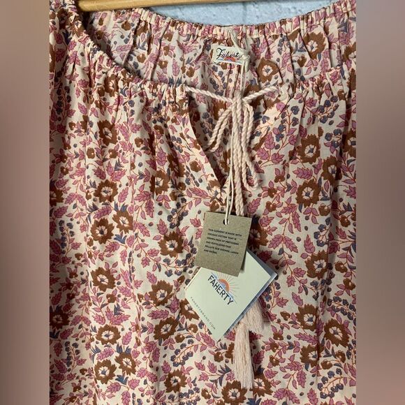 NWT Faherty Florence organic peasant top. Small - Picture 3 of 3